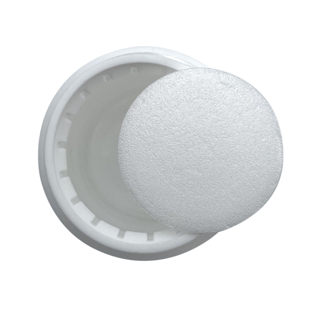 Dop wit verzegelbaar voor glas & PET din28 per 50