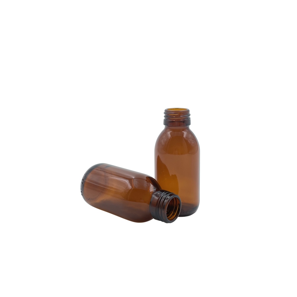 Flacon verre obus brun 100mL din28 par 72