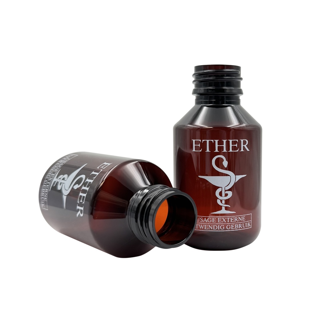 Bottle PET printed Aether veral brown 100mL din28 per 50