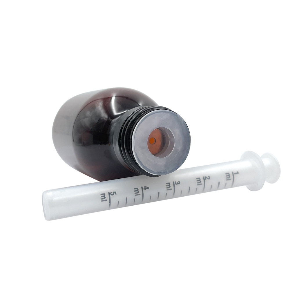 Dosing syringe 5mL + insert for GLASS din28 per 5